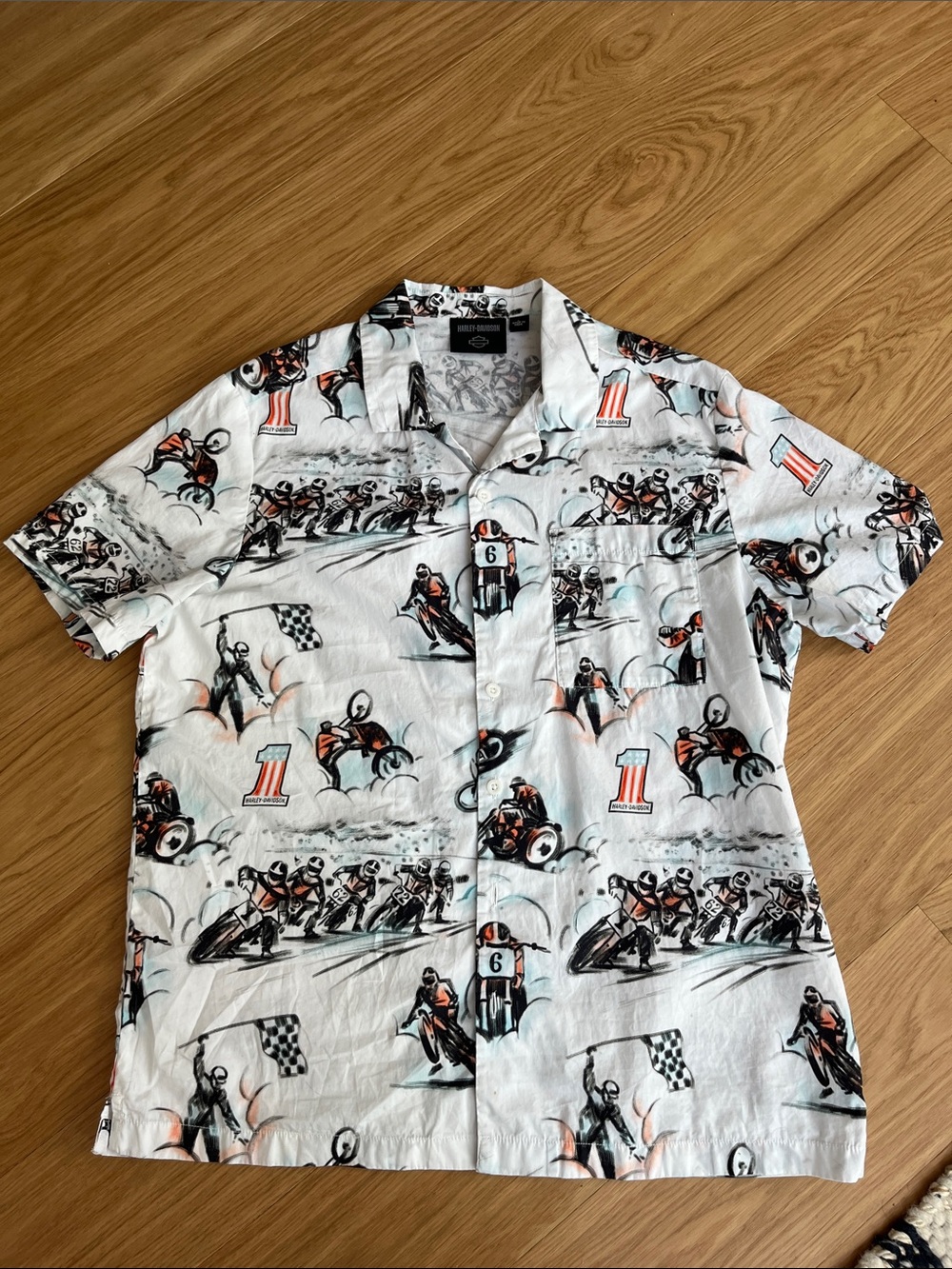 Harley Davidson Mens Limited Edition Twisty Aloha Print Shirt size L